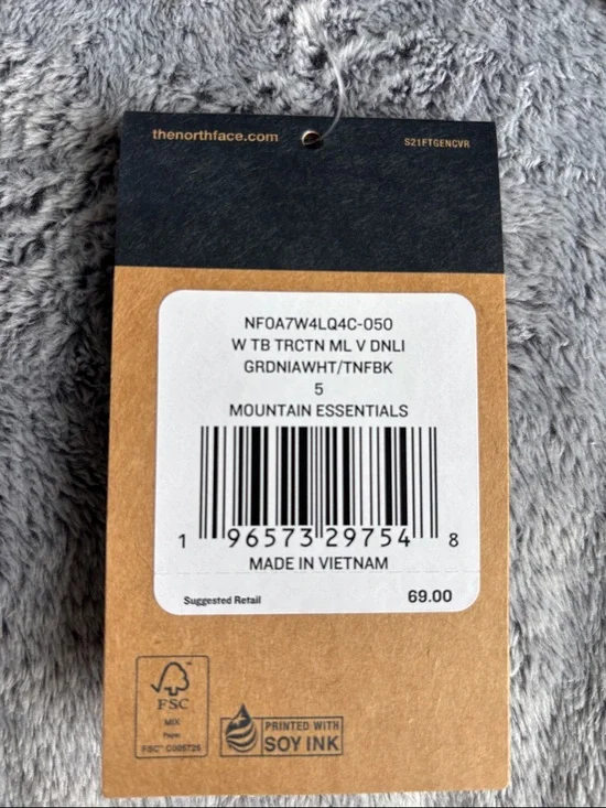 The North Face ThermoBall Traction V Denali Slipper GardeniaWhite/Black 5M NIB - Picture 6 of 7